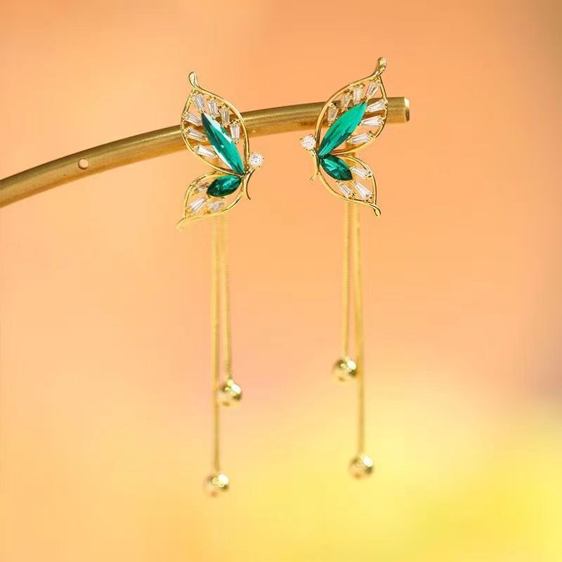 Aretes Mariposa Dorada de la Suerte®