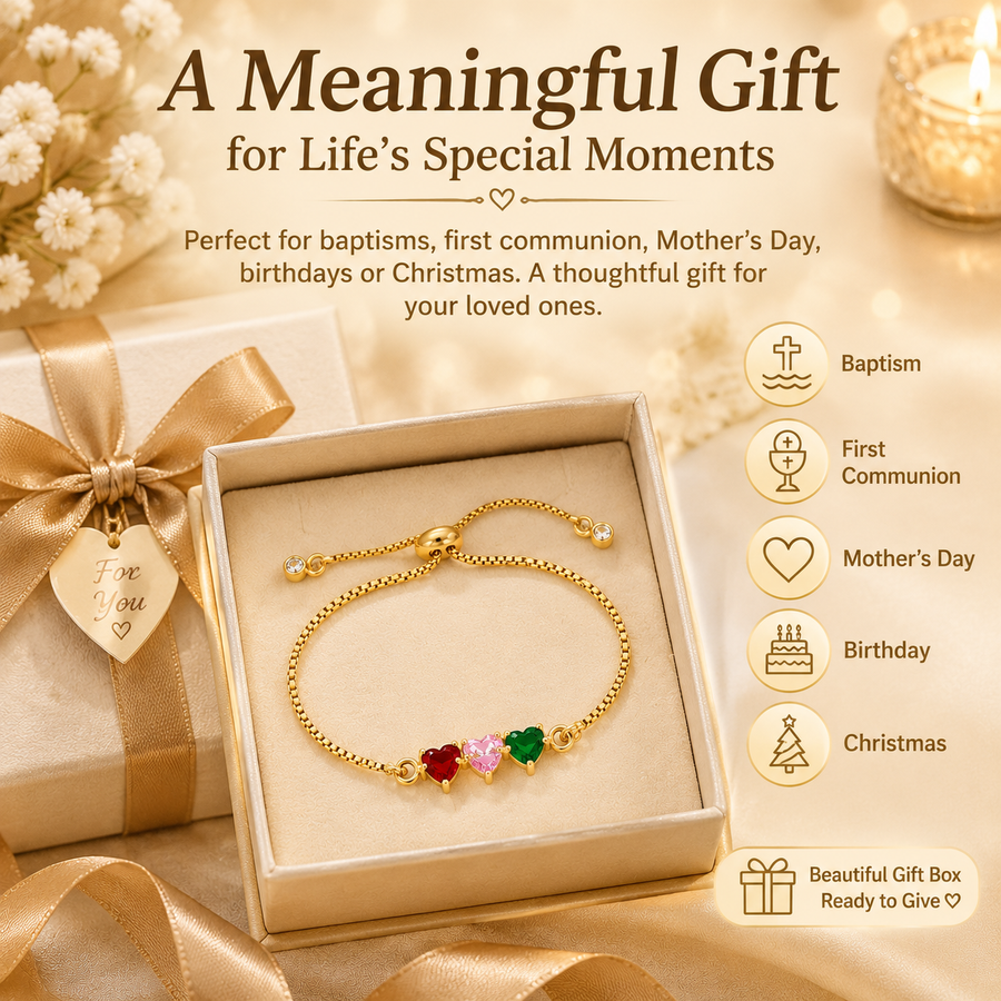 Pulsera Tres Corazones de Circonia