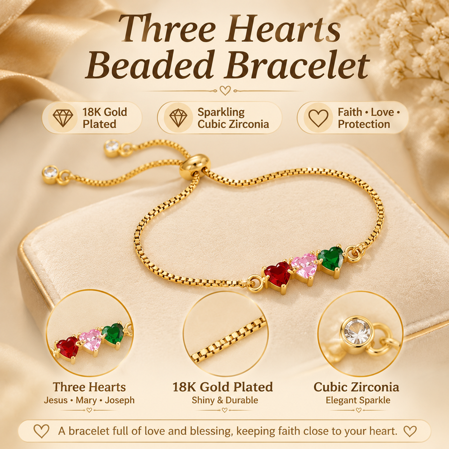 Pulsera Tres Corazones de Circonia