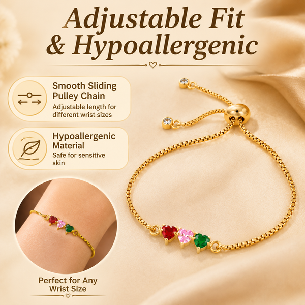 Pulsera Tres Corazones de Circonia