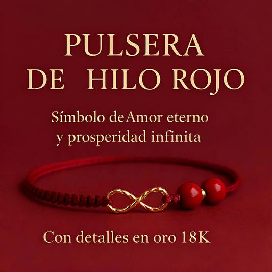 Pulsera de Hilo Rojo - Bendición de cinabrio (ORO 18K)