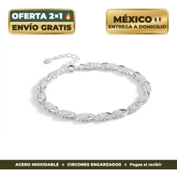 Pulsera Trébol de la Suerte (Acero y Circones)