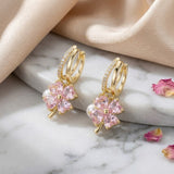 Aretes Trébol Rosa